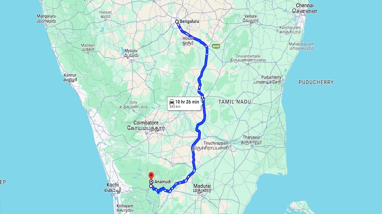 Bangalore to Anamudi Solo Trip Plan