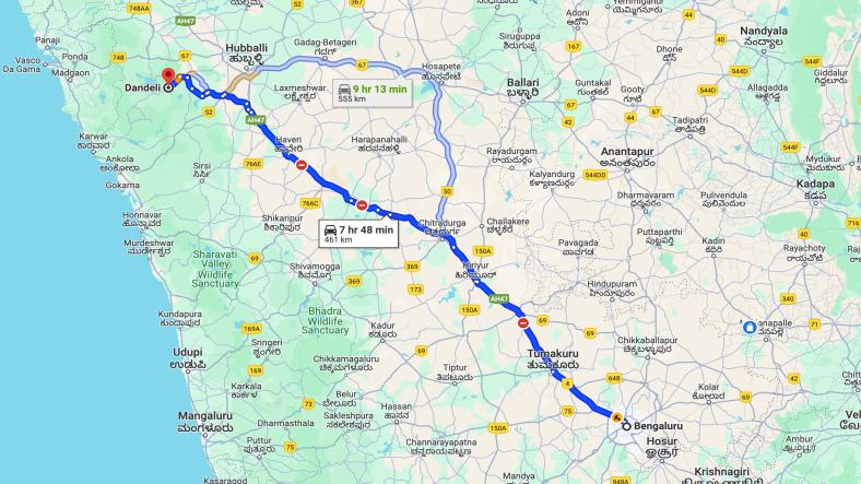 Bangalore to Dandeli Solo Trip Plan