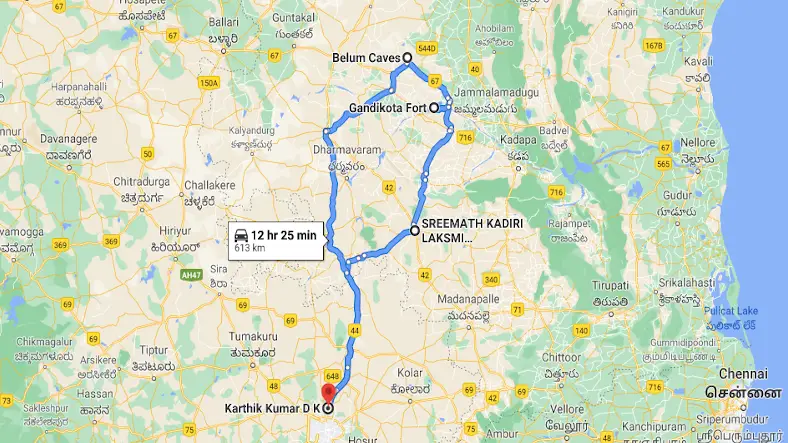 Bangalore to Gandikota Trip Plan