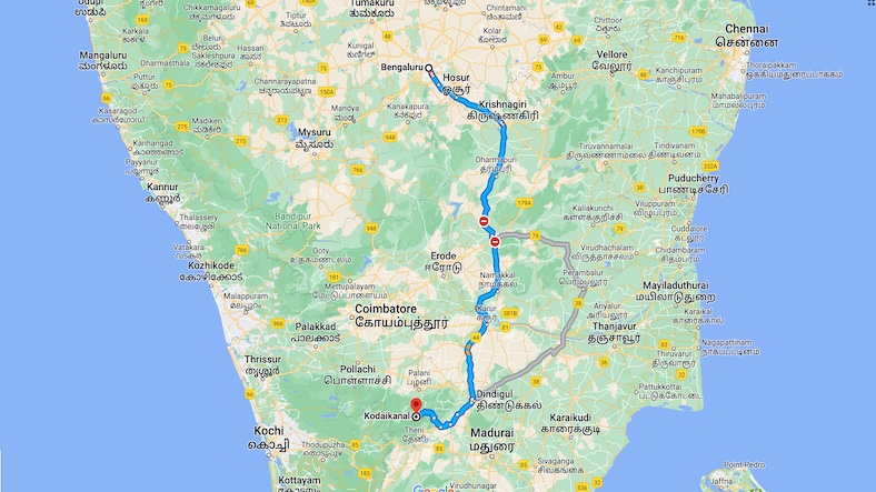 Bangalore to Kodaikanal Solo Trip Plan