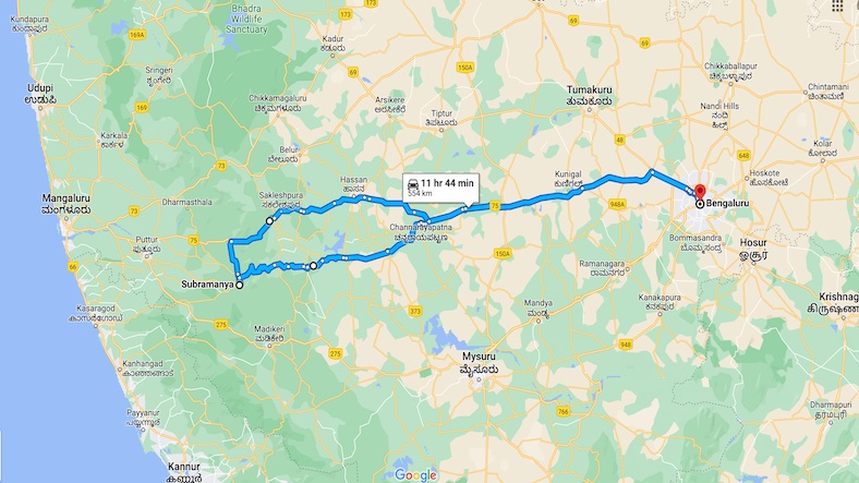 Bangalore to Kukke Subramanya Trip Plan