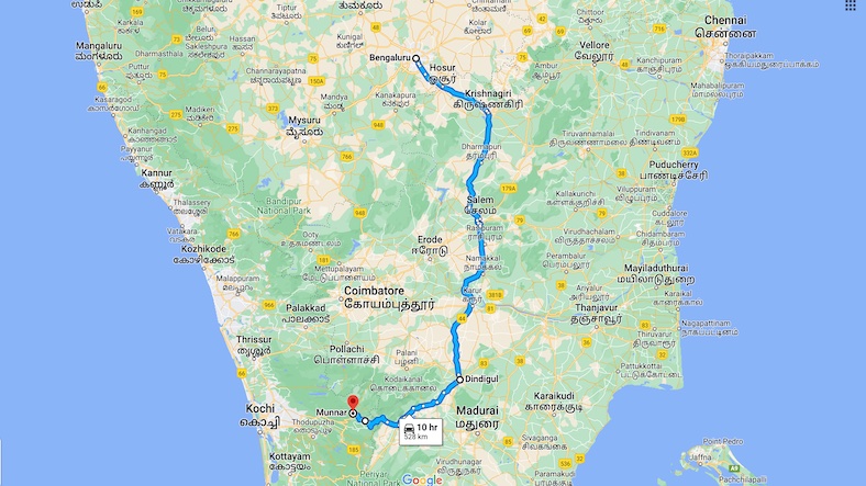 Bangalore to Munnar Solo Trip Plan
