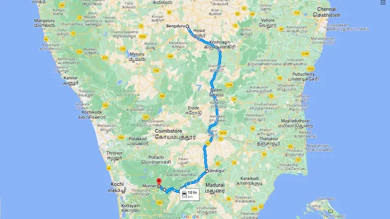 Bangalore to Munnar Solo Trip Plan