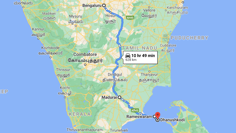 Bangalore to Rameswaram (3 Days + 2 Nights, Trip Plan)