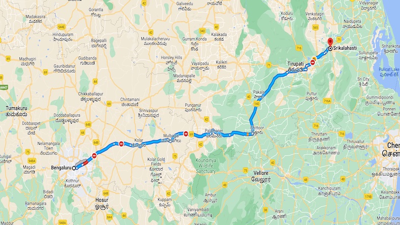 Bangalore to Srikalahasti Solo Trip Plan
