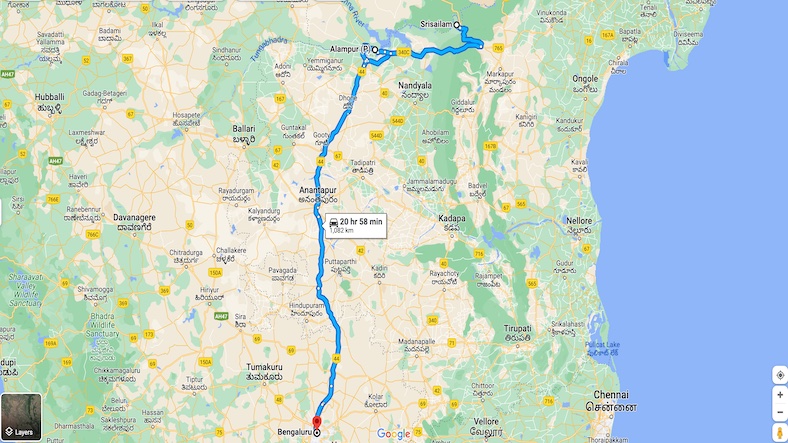 Bangalore to Srisailam Solo Trip plan
