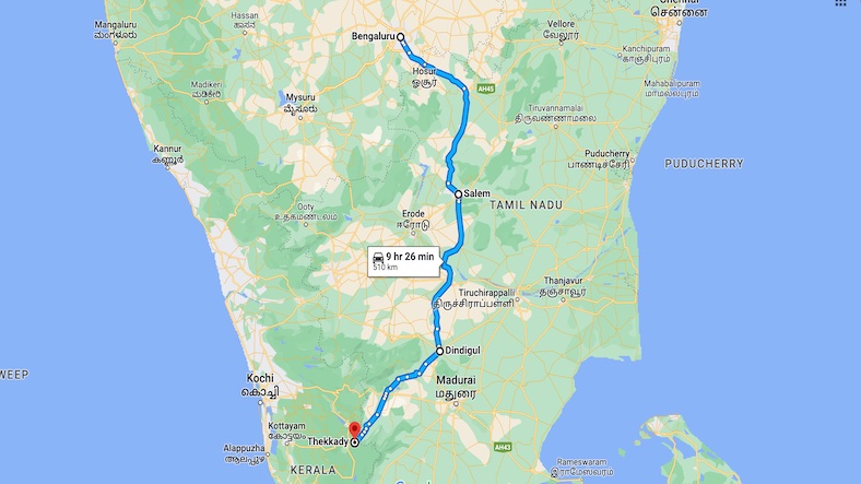 Bangalore to Thekkady Solo Trip Plan