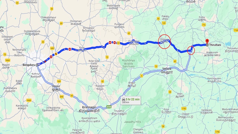 Bangalore to Tiruttani Solo Travel Plan