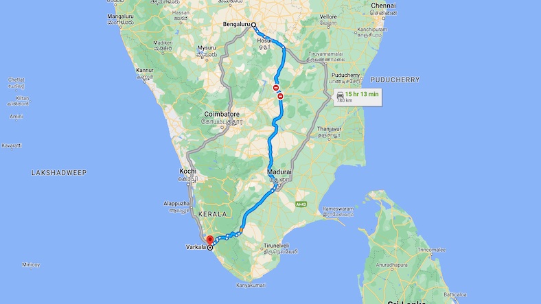 Bangalore to Varkala Solo Trip Plan