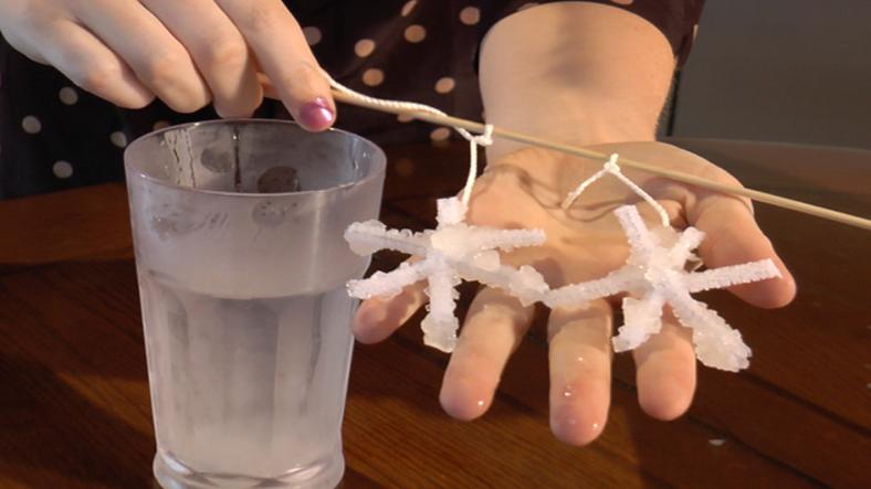 Borax Crystal Snowflakes, science experiment for children