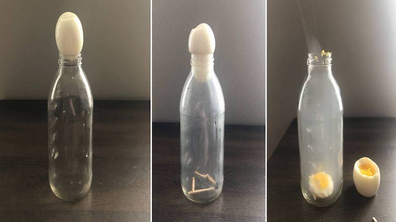 Egg in a Bottle, science experiment for children