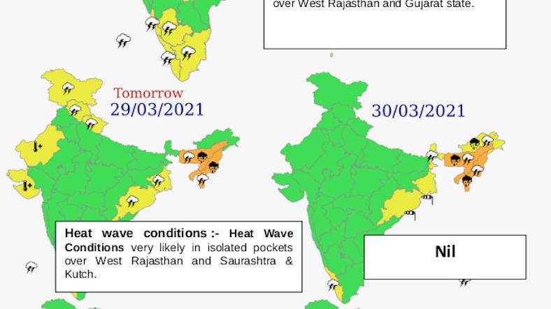 Heat waves in India and Current Temperature Status and Warning for next five Days