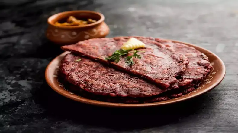 Ragi roti with tomato chutney - Andhra Style