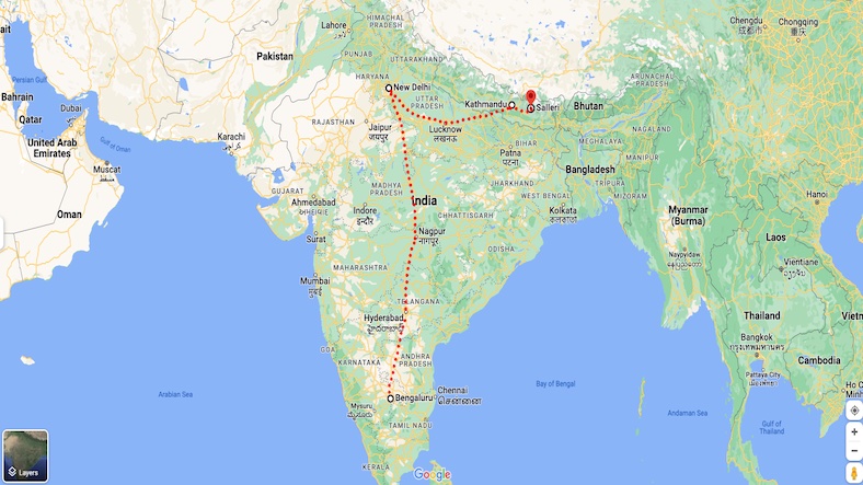 Solo Everest Base Camp Trek, Bangalore to Kathmandu then to Salleri