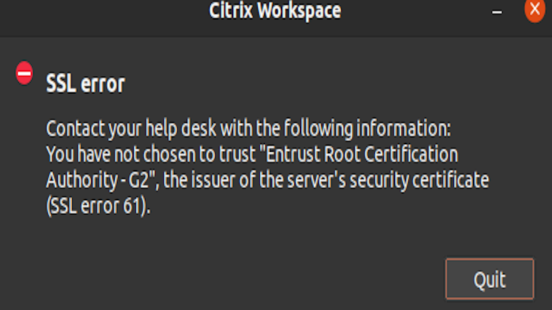 Fix SSL error 61 in Citrix Web Receiver on Ubuntu