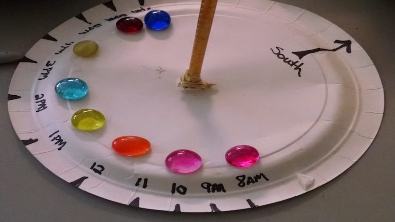 Sundial, science experiment for children